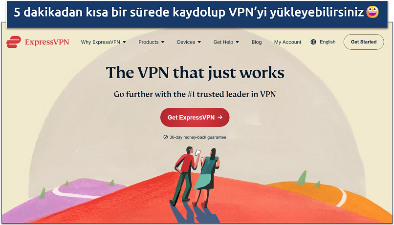 Screenshot of ExpressVPN’s homepage